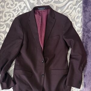 Tommy Hilfiger Men's Dark Brown Blazer with Patterned Lining